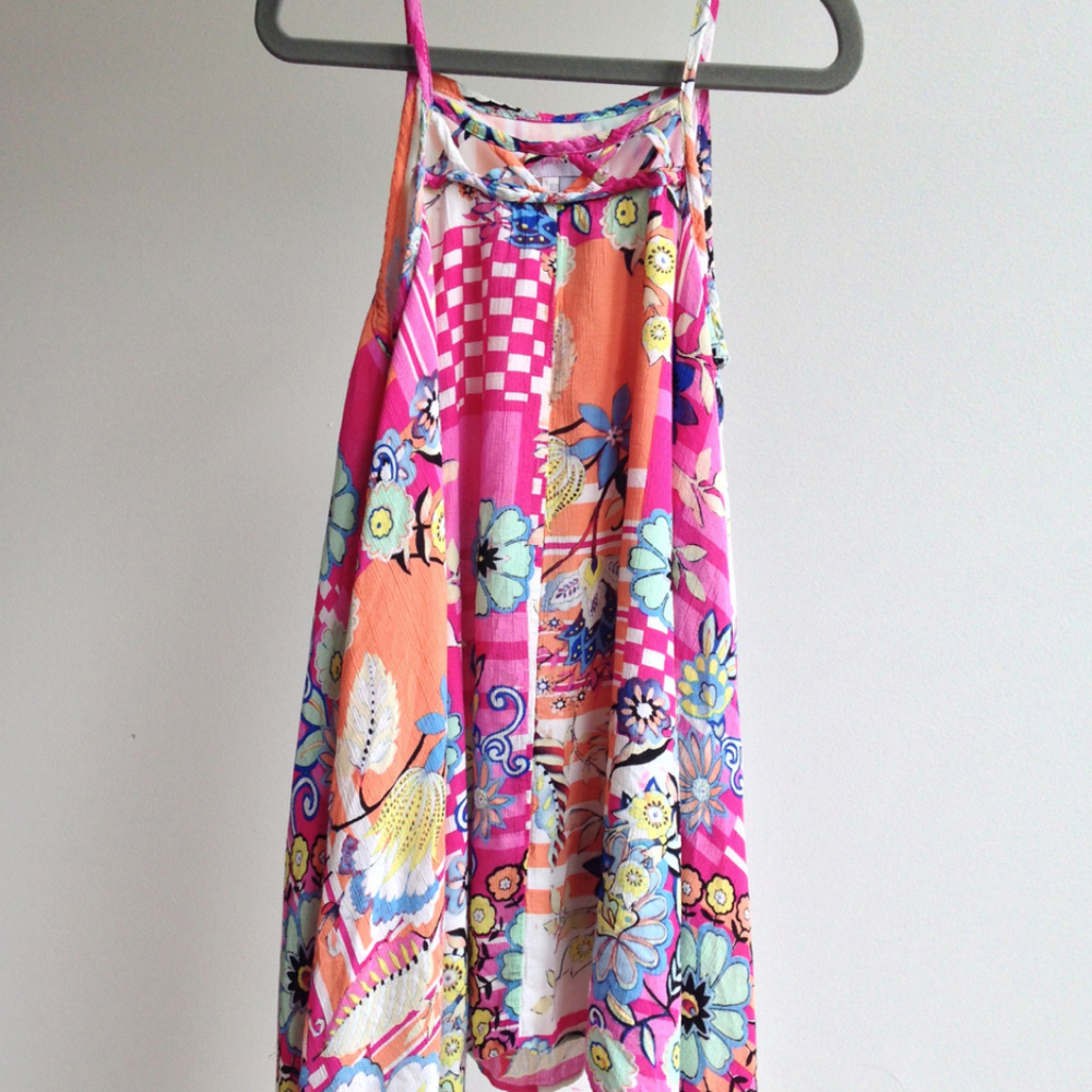 PINK ROCK Multi-color Floral Summer Dress 7(Girls)